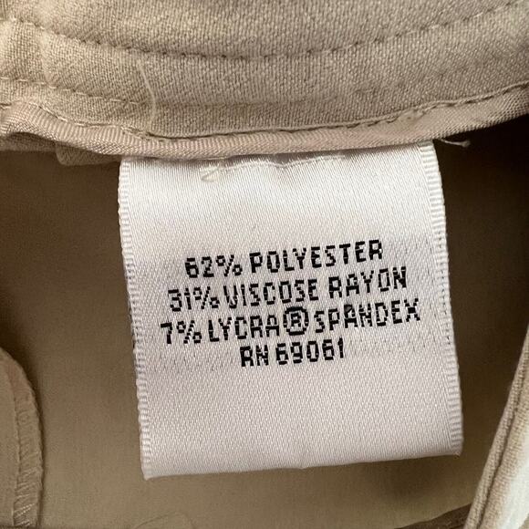Talbots Stretch Womens Pants Size 14 Beige Knit Straight Leg Side Zip - Picture 5 of 6